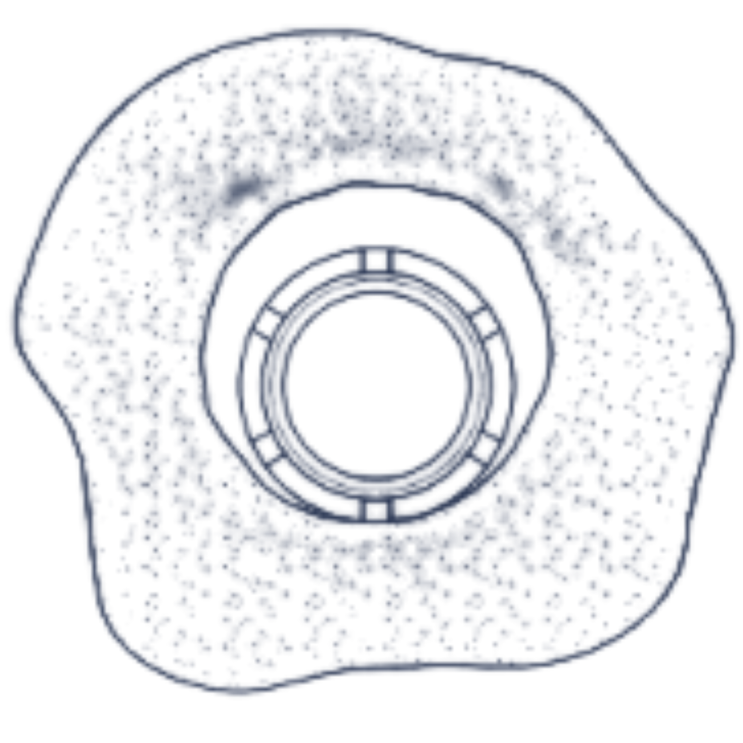 Line-art illustration of the CenterSet centralizer activating around the casing